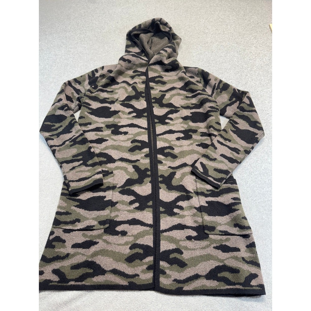 Rachel Zoe Camouflage Zip Up Hoodie Cardigan Womens XS Green Camo Duster‎